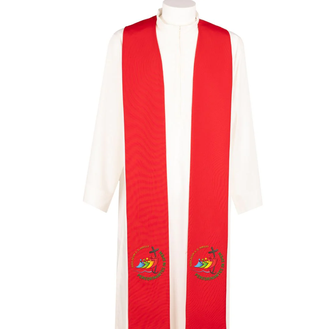 Stola Sacerdotale 4 Colori Liturgici Ricamo Logo Ufficiale GIUBILEO 2025 - immagine 6