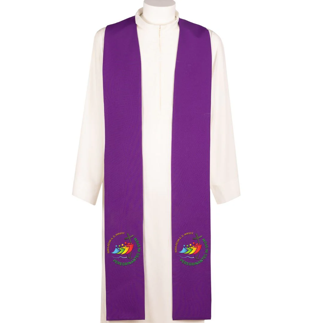Stola Sacerdotale 4 Colori Liturgici Ricamo Logo Ufficiale GIUBILEO 2025 - immagine 7