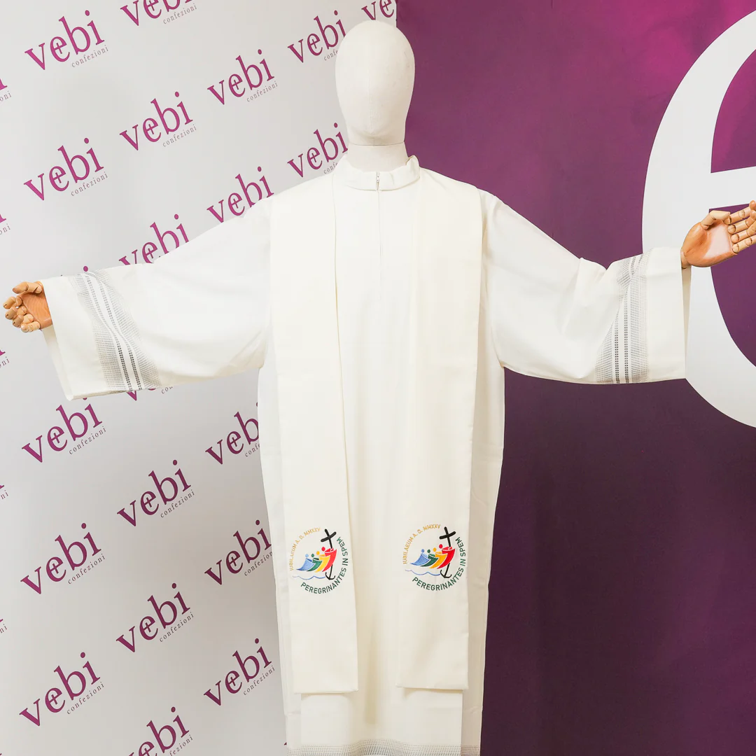 Stola Sacerdotale 4 Colori Liturgici Ricamo Logo Ufficiale GIUBILEO 2025 - immagine 3