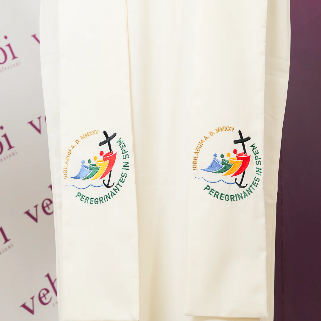 Stola Sacerdotale 4 Colori Liturgici Ricamo Logo Ufficiale GIUBILEO 2025 - immagine 4