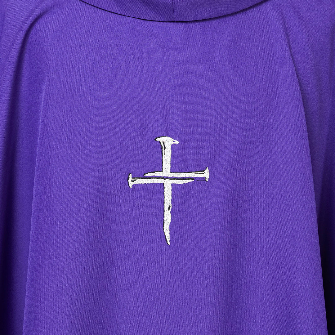 Casula Croci Chiodo in Filo Argentato (4 Colori Liturgici + Rosa) - immagine 3