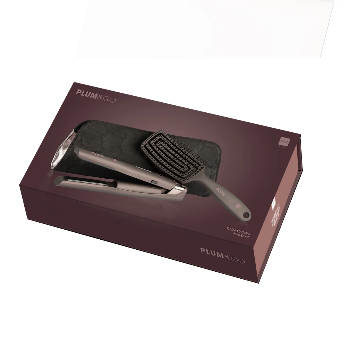 Labor Plum and Go Kit da viaggio piastra cordless per capelli + spazzola - immagine 3